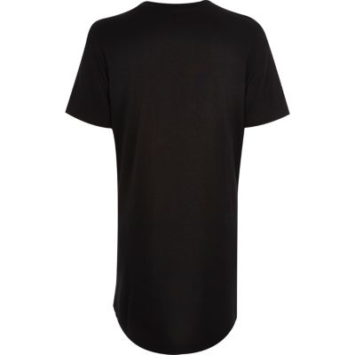 Boys black scoop longline t-shirt